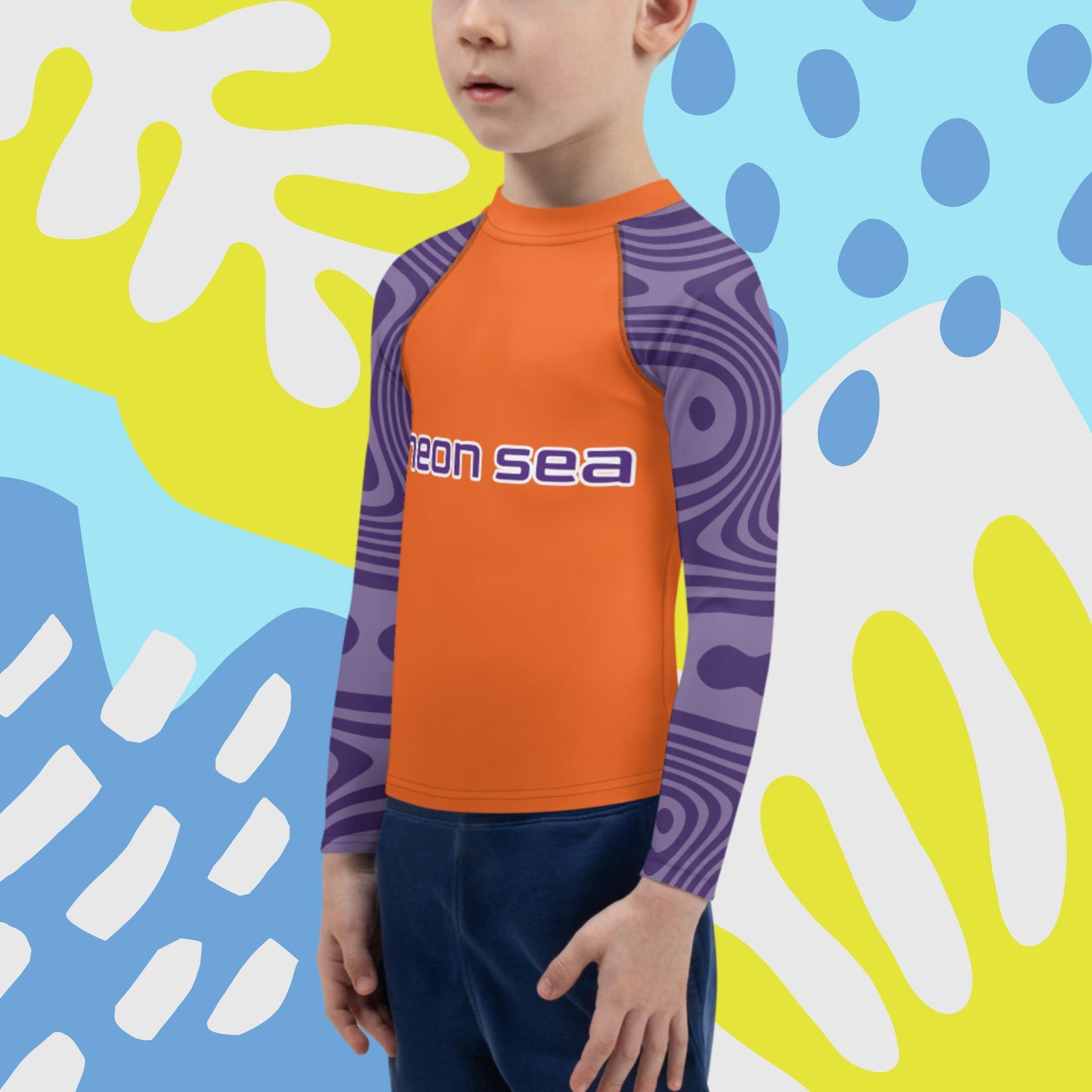 Kids Orange Visibility Rash Guard UPF50+ Rated - Free Shipping