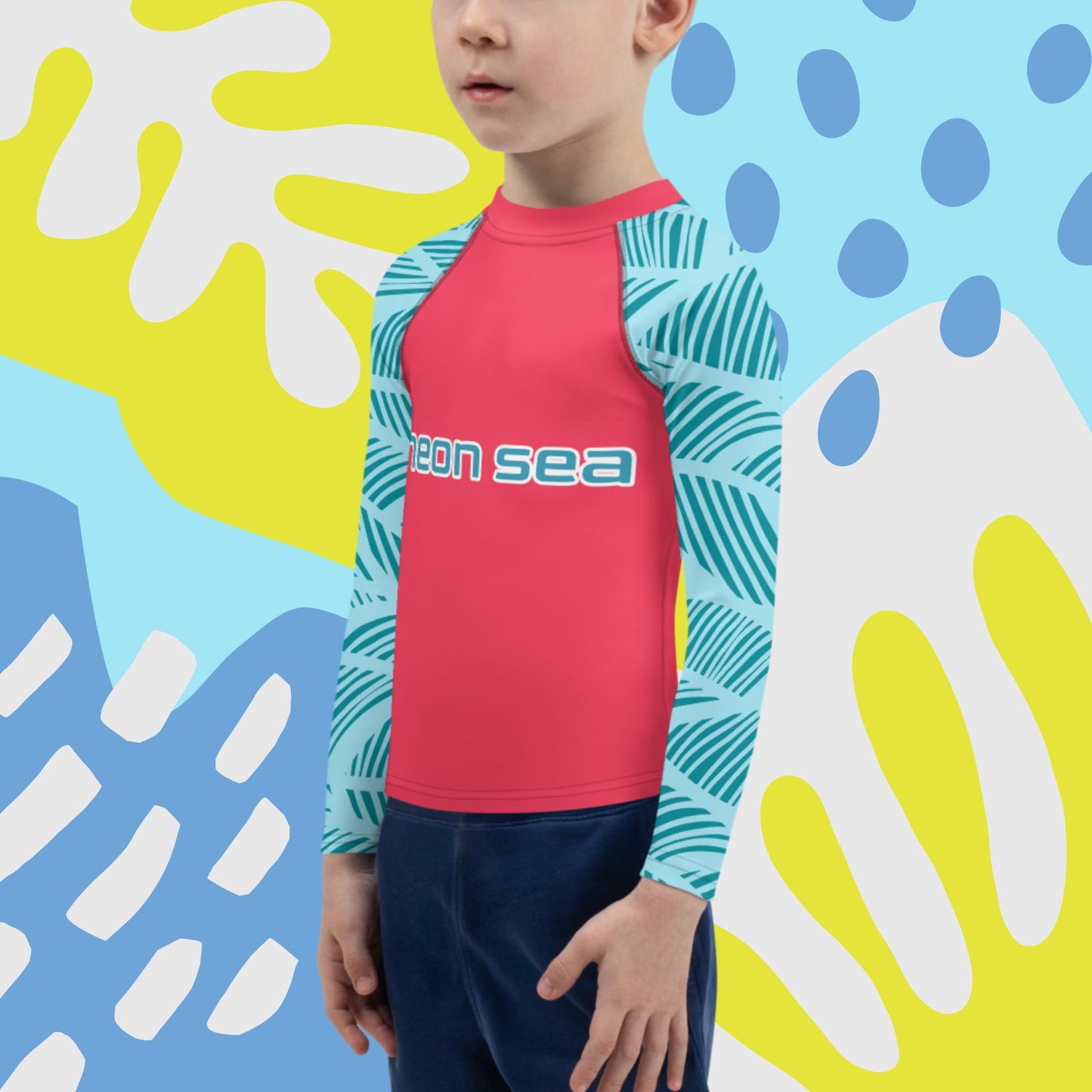 Kids Red Visibility Rash Guard UPF50+ Rated - Free Shipping