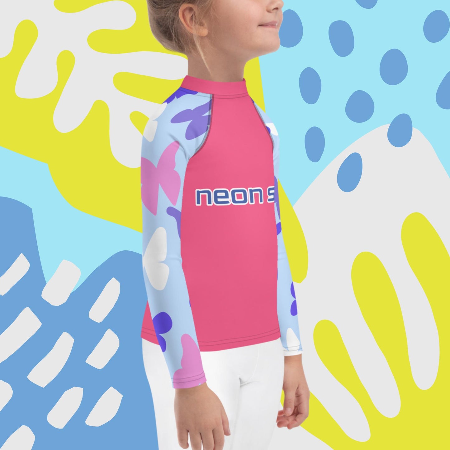 Kids Pink Visibility Rash Guard UPF50+ Rated - Free Shipping