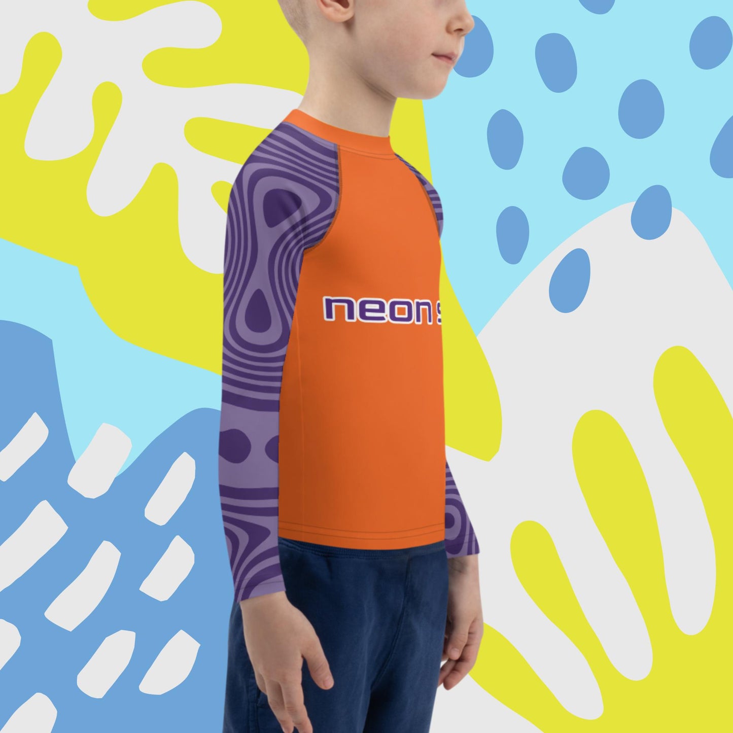 Kids Orange Visibility Rash Guard UPF50+ Rated - Free Shipping