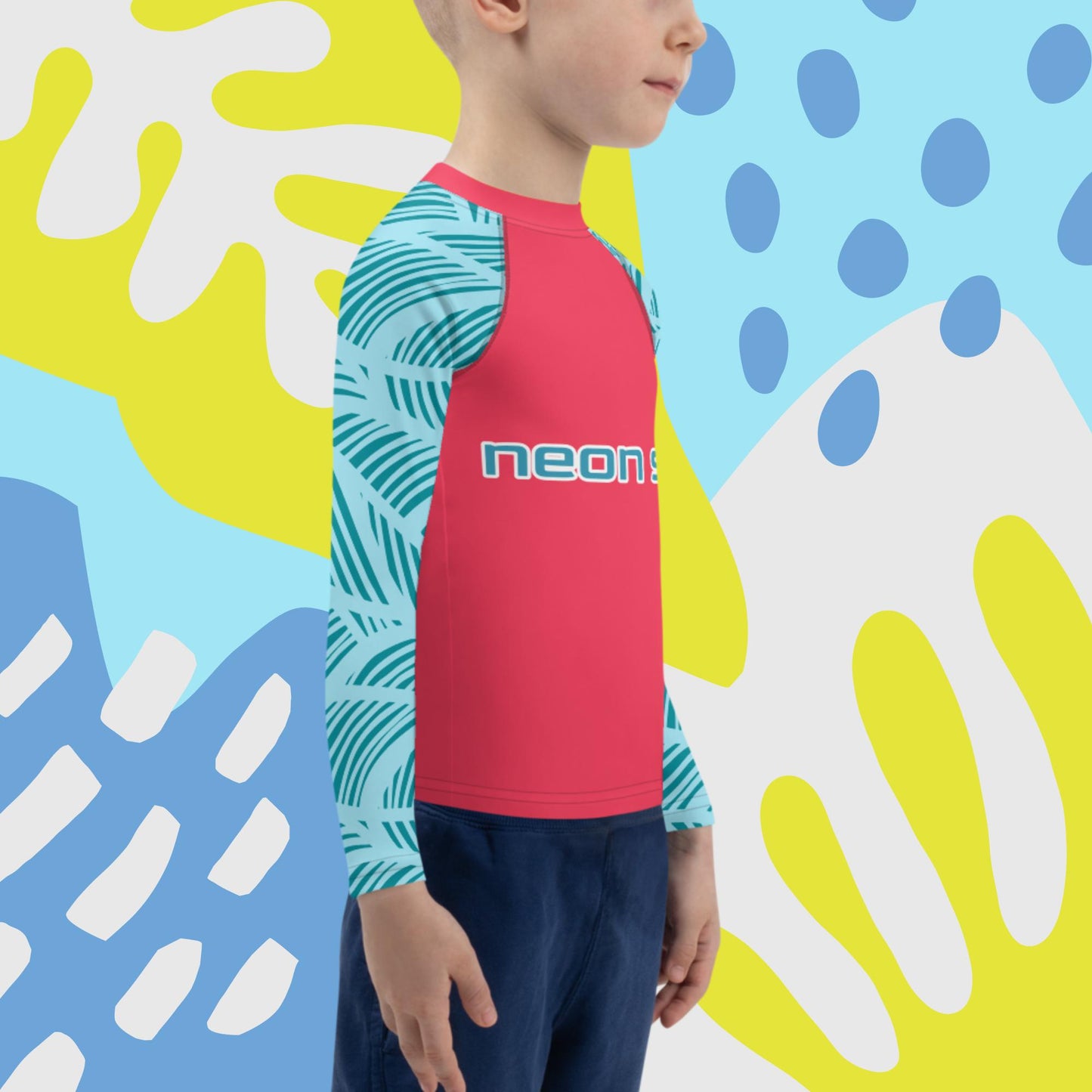 Kids Red Visibility Rash Guard UPF50+ Rated - Free Shipping