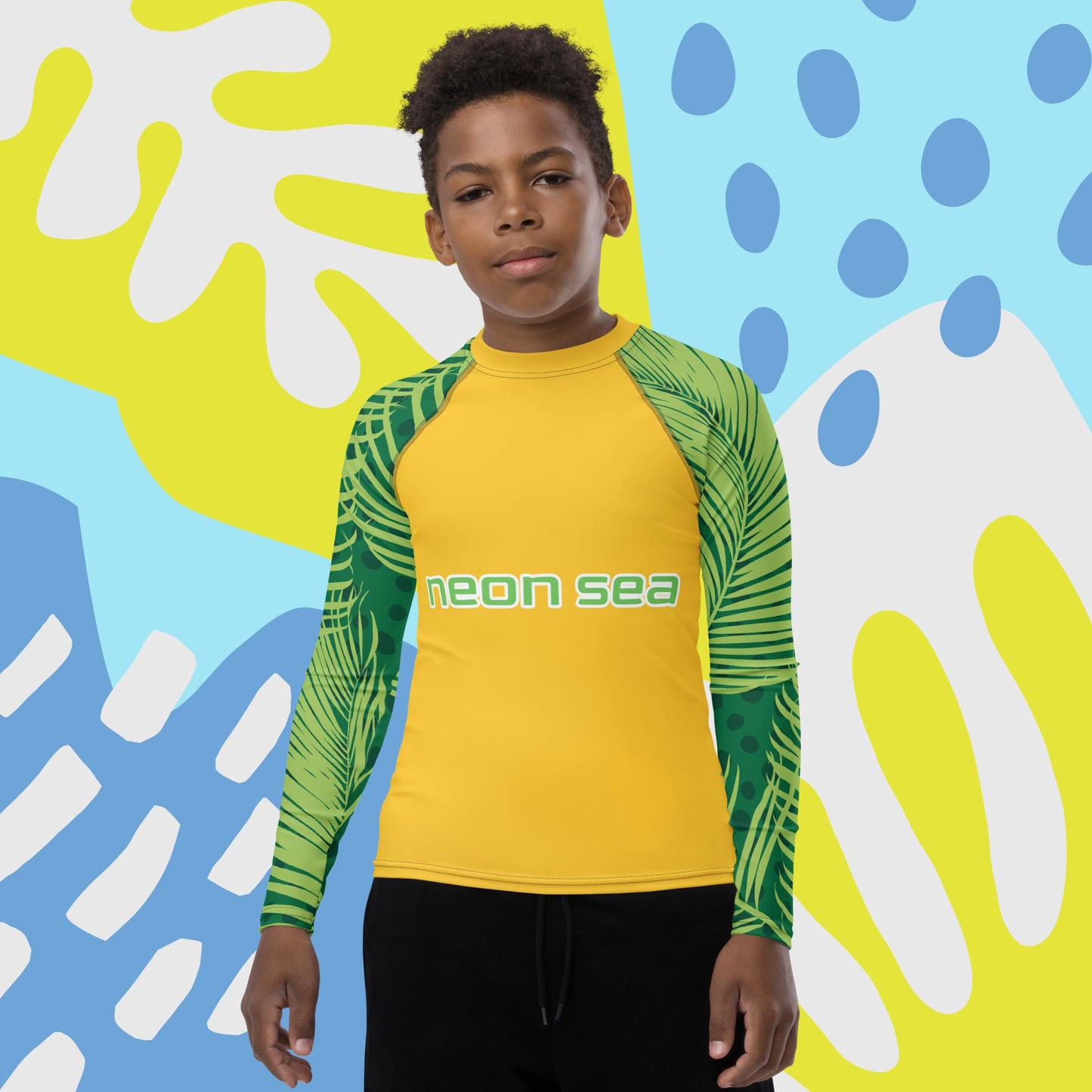 Youth Yellow Visibility Rash Guard UPF50+ Rated - Free Shipping