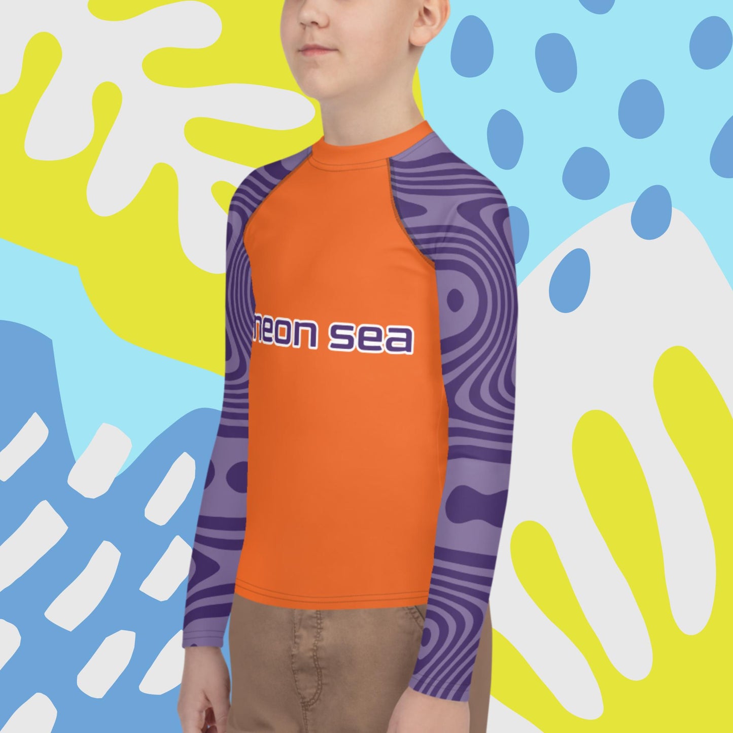 Youth Orange Visibility Rash Guard UPF50+ Rated - Free Shipping