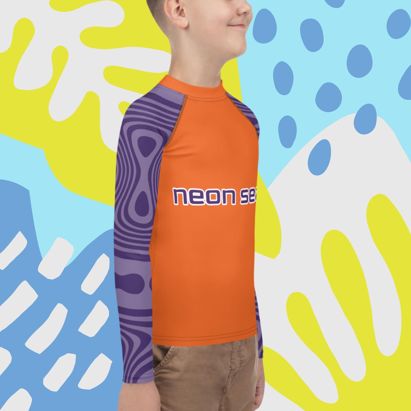 Youth Orange Visibility Rash Guard UPF50+ Rated - Free Shipping