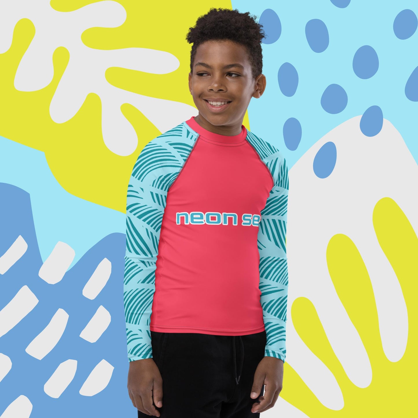 Youth Red Visibility Rash Guard UPF50+ Rated - Free Shipping