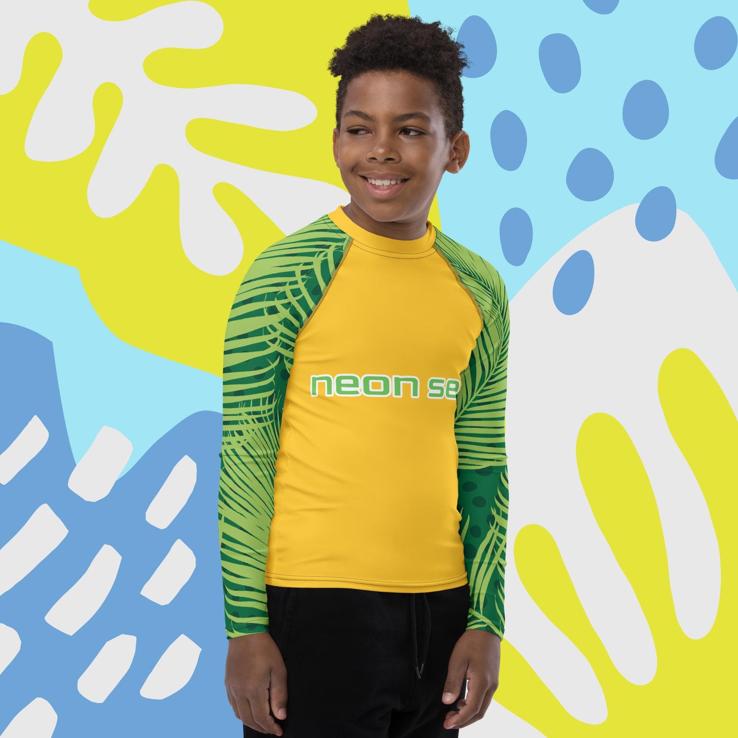 Youth Yellow Visibility Rash Guard UPF50+ Rated - Free Shipping